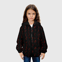 Куртка с капюшоном детская Алфавит хищника, цвет: 3D-черный — фото 2