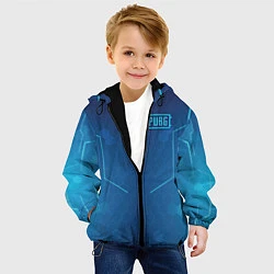 Куртка с капюшоном детская PUBG: Blue Hexagons, цвет: 3D-черный — фото 2