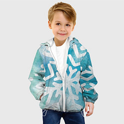 Куртка с капюшоном детская Снежная акварель, цвет: 3D-белый — фото 2