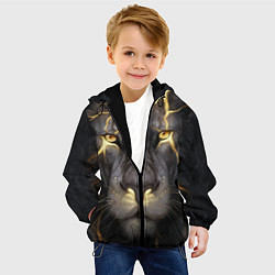 Куртка с капюшоном детская Лев с молнией, цвет: 3D-черный — фото 2