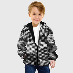 Куртка с капюшоном детская Черный камуфляж, цвет: 3D-черный — фото 2