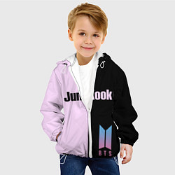 Куртка с капюшоном детская BTS Jung Kook, цвет: 3D-белый — фото 2