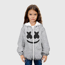 Куртка с капюшоном детская Marshmello: Grey Face, цвет: 3D-белый — фото 2