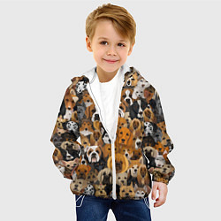 Куртка с капюшоном детская Породы собак, цвет: 3D-белый — фото 2