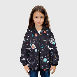 Куртка с капюшоном детская Загадочный космос, цвет: 3D-черный — фото 2