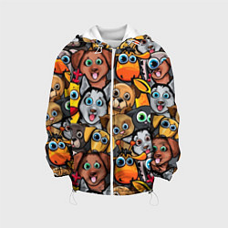 Куртка с капюшоном детская Веселые собаки, цвет: 3D-белый