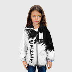 Куртка с капюшоном детская BTS: White & Black, цвет: 3D-черный — фото 2