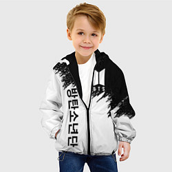 Куртка с капюшоном детская BTS: White & Black, цвет: 3D-черный — фото 2