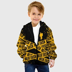 Куртка с капюшоном детская BILLIE EILISH: Yellow & Black Tape, цвет: 3D-черный — фото 2