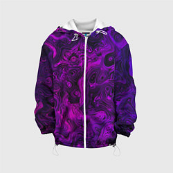 Куртка с капюшоном детская Abstract purple, цвет: 3D-белый