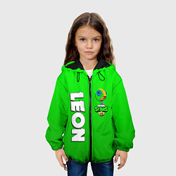 Куртка с капюшоном детская BRAWL STARS LEON, цвет: 3D-черный — фото 2