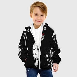 Куртка с капюшоном детская Monokuma paint, цвет: 3D-белый — фото 2