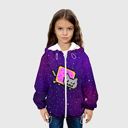 Куртка с капюшоном детская Nyan Cat, цвет: 3D-белый — фото 2
