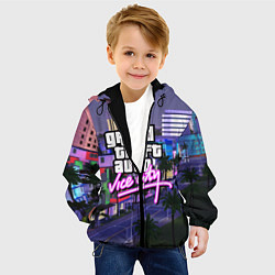 Куртка с капюшоном детская Grand Theft Auto Vice City, цвет: 3D-черный — фото 2