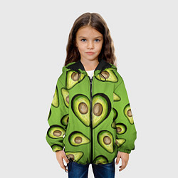 Куртка с капюшоном детская Люблю авокадо, цвет: 3D-черный — фото 2