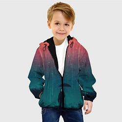 Куртка с капюшоном детская Космический Дождь, цвет: 3D-черный — фото 2