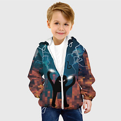 Куртка с капюшоном детская ЪУЪ Молнии, цвет: 3D-белый — фото 2