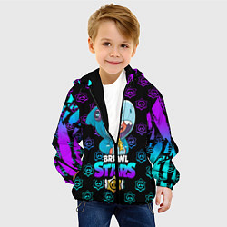 Куртка с капюшоном детская Brawl stars leon shark, цвет: 3D-черный — фото 2