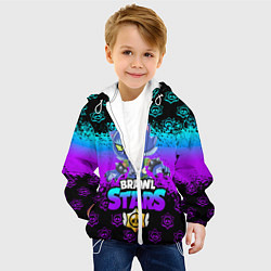 Куртка с капюшоном детская Brawl stars leon оборотень, цвет: 3D-белый — фото 2