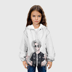 Куртка с капюшоном детская Pyrokinesis, цвет: 3D-белый — фото 2