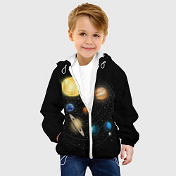 Куртка с капюшоном детская Солнечная Система, цвет: 3D-белый — фото 2