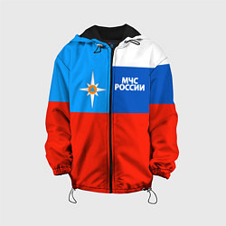 Куртка с капюшоном детская Флаг МЧС России, цвет: 3D-черный