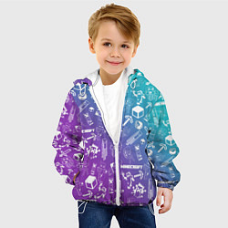 Куртка с капюшоном детская Minecraft pattern, цвет: 3D-белый — фото 2