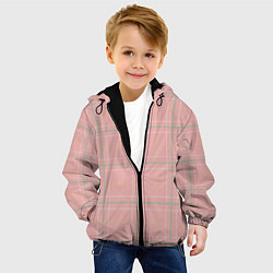 Куртка с капюшоном детская Шотландка Розовая, цвет: 3D-черный — фото 2