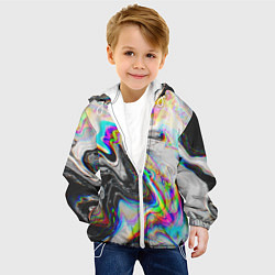 Куртка с капюшоном детская DIGITAL ABSTRACT GLITCH, цвет: 3D-белый — фото 2