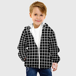 Куртка с капюшоном детская Клечатая, цвет: 3D-белый — фото 2
