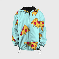 Куртка с капюшоном детская Ароматная пицца, цвет: 3D-черный