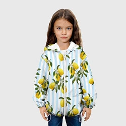 Куртка с капюшоном детская Лимоны, цвет: 3D-белый — фото 2