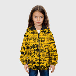 Куртка с капюшоном детская ЛОГОТИПЫ РОК ГРУПП, цвет: 3D-черный — фото 2