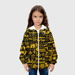 Куртка с капюшоном детская ЛОГОТИПЫ РОК ГРУПП, цвет: 3D-белый — фото 2