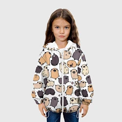 Куртка с капюшоном детская Милые мопсы, цвет: 3D-белый — фото 2