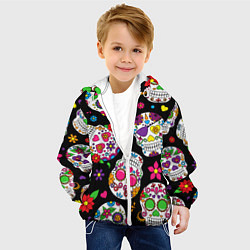 Куртка с капюшоном детская Шальные черепа, цвет: 3D-белый — фото 2