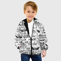 Куртка с капюшоном детская 6IX9INE ТАТУИРОВКИ, цвет: 3D-черный — фото 2