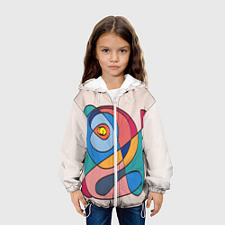 Куртка с капюшоном детская Абстракция полет фантазии, цвет: 3D-белый — фото 2