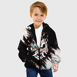 Куртка с капюшоном детская CYBERPUNK 2077 SAMURAI GLITCH, цвет: 3D-черный — фото 2