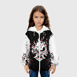 Куртка с капюшоном детская CYBERPUNK 2077 SAMURAI GLITCH, цвет: 3D-белый — фото 2