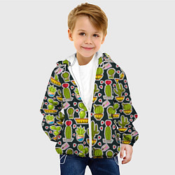 Куртка с капюшоном детская Кактусы, цвет: 3D-белый — фото 2