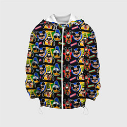 Куртка с капюшоном детская Микки Маус и Гуффи, цвет: 3D-белый
