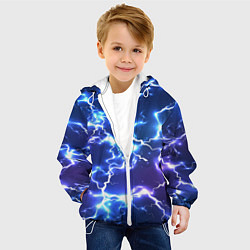 Куртка с капюшоном детская СВЕТЯЩИЕСЯ МОЛНИИ, цвет: 3D-белый — фото 2
