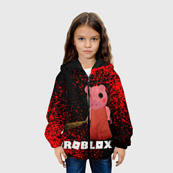 Куртка с капюшоном детская Roblox Piggy, цвет: 3D-черный — фото 2