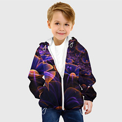 Куртка с капюшоном детская Цветки во тьме, цвет: 3D-белый — фото 2
