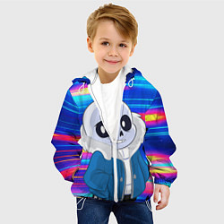 Куртка с капюшоном детская Sans undertale Санс, цвет: 3D-белый — фото 2