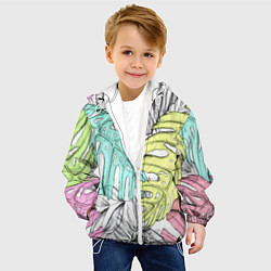 Куртка с капюшоном детская ТЕКСТУРА ТРОПИКИ, цвет: 3D-белый — фото 2