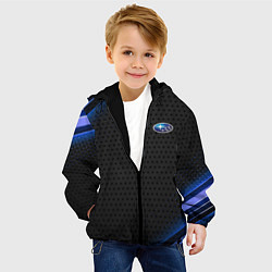 Куртка с капюшоном детская SUBARU Z, цвет: 3D-черный — фото 2