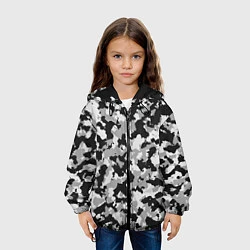 Куртка с капюшоном детская Камуфляж ЧБС, цвет: 3D-черный — фото 2
