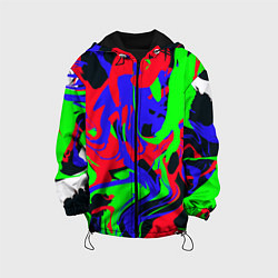 Куртка с капюшоном детская Абстрактные краски, цвет: 3D-черный